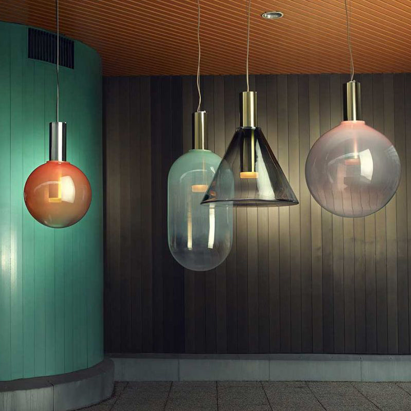 Geometric Stained Glass Chandelier