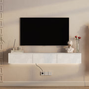White LED Wall TV Stand