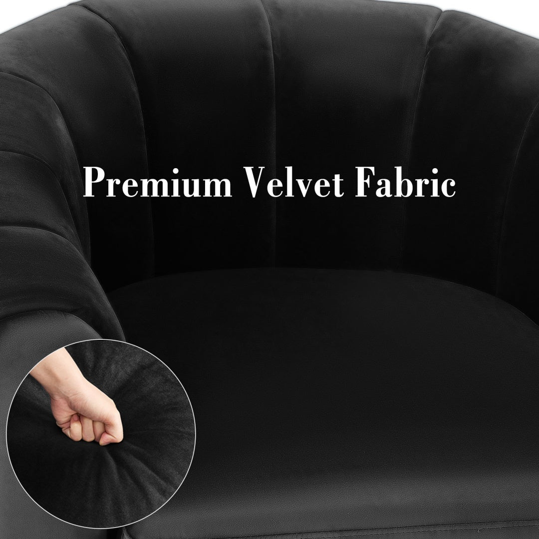 A Single-seat Rotary Sofa Upholstered In Velvet Fabric