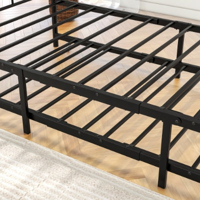 Twin Size Daybed Metal Frame With Trundle Set, Twin Day Bed Sofa, Daybed And Roll Sofa Bed For Guest Room, Bedroom, Living Room, Victorian Style, Black