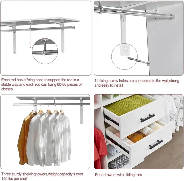 Wooden Rack Closet Organizer