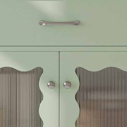 31 Bathroom Vanity With Tempered Glass, Modern Bathroom Cabinet With Rubber Wood Legs And Soft Close Doors, Green