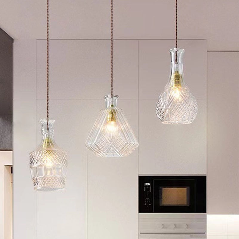 Glass Wine Bottle Chandelier