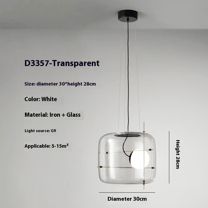 Creative Art Modern Minimalist Glass Bedroom Bedside Chandelier