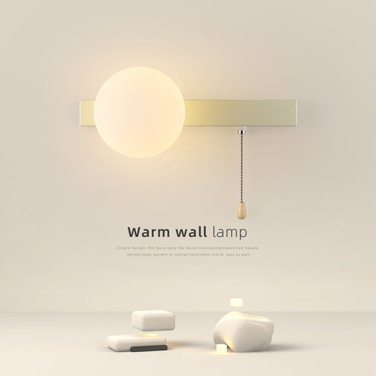 Bedroom Pull Switch Bedside Wall Lamp Children's Room Warm Wall Lamp