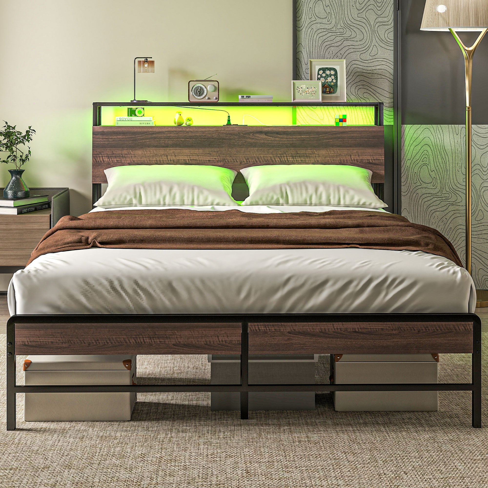 Gray LED Charging Bed