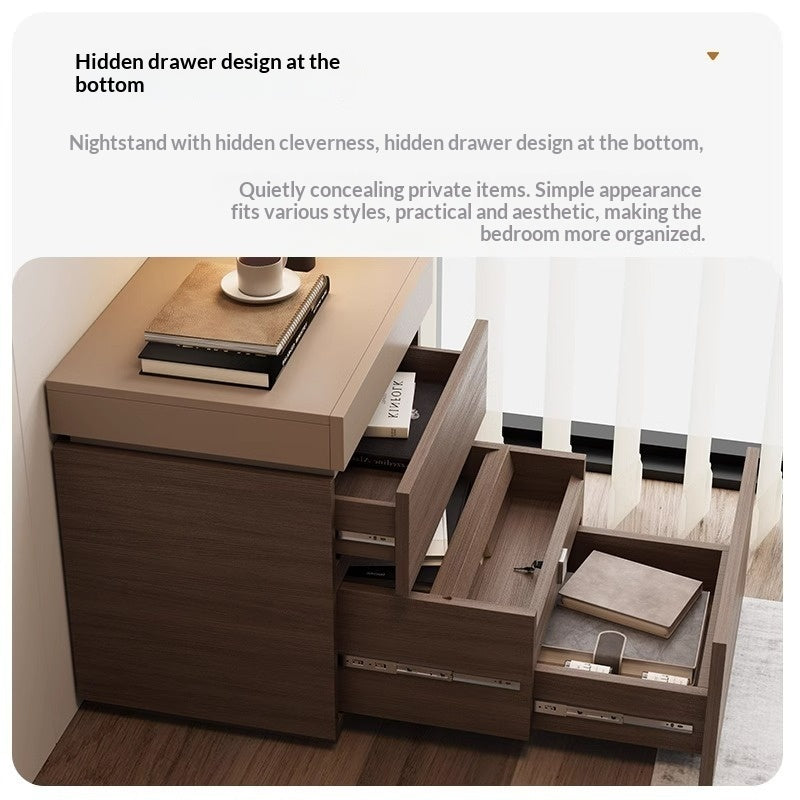 Simple Bedside Table Bedroom Multifunctional Hidden Compartment Storage Cabinet