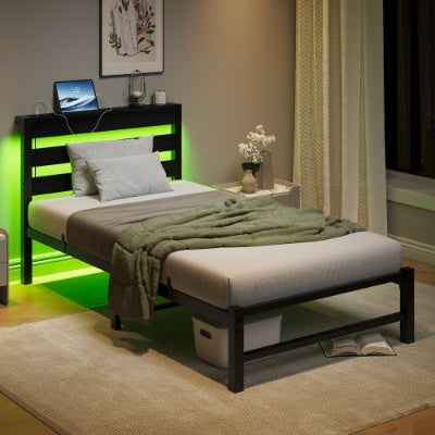 LED Twin Platform Bed