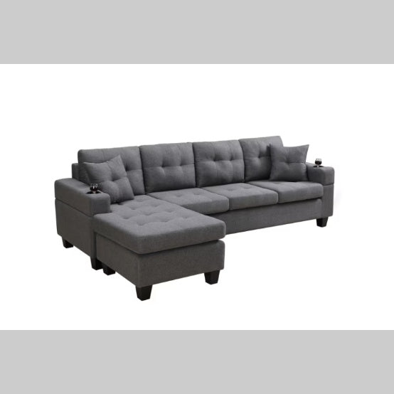 Gray Fabric Sectional Sofa