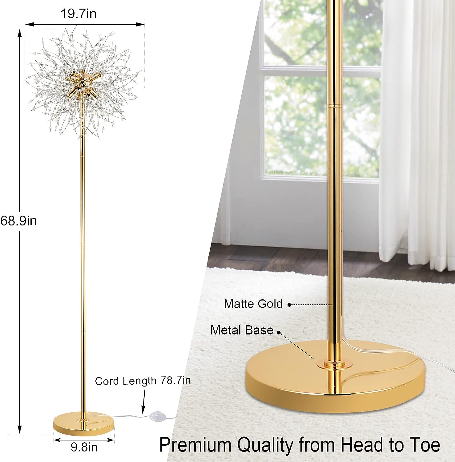 Modern Crystal Floor Lamp