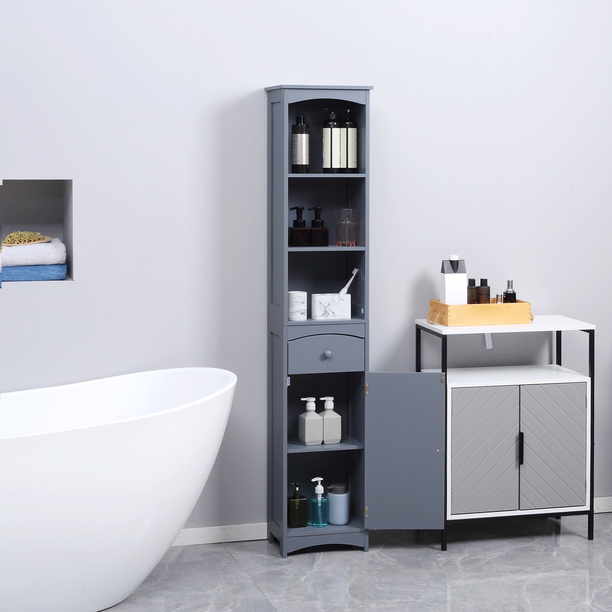 Sleek White Storage Cabinet