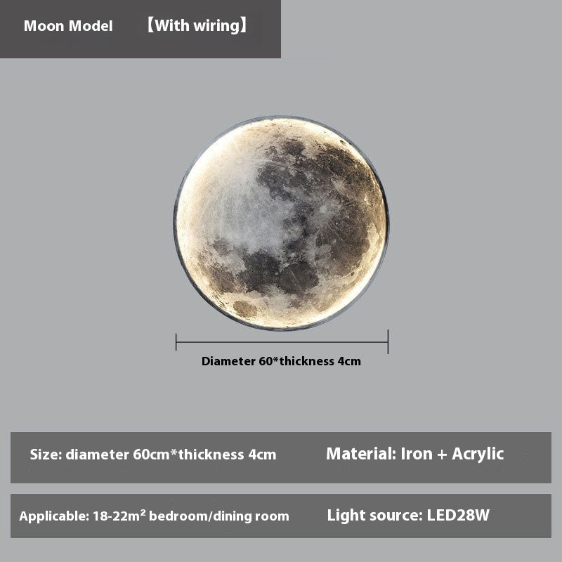 Moon Wall Bedroom Bedside Living Room Background Wall Decorative Lamp