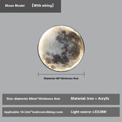 Moon Wall Bedroom Bedside Living Room Background Wall Decorative Lamp