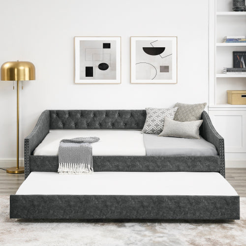 Grey Upholstered Sofa Bed