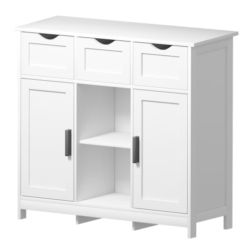 White Wooden Floor Cabinet