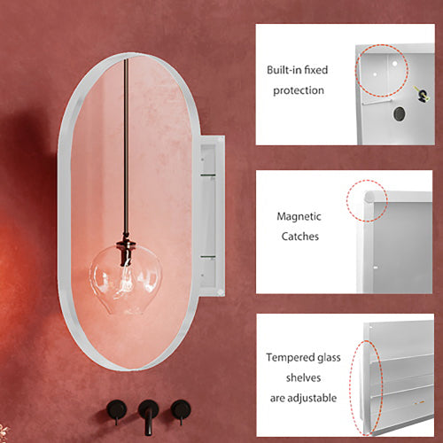 Metal Oval Wall Cabinet