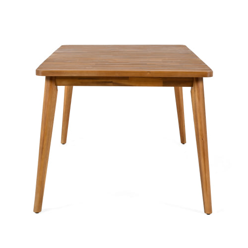 Acacia Wood Dining Table 6-Person Outdoor Table, Farmhouse Furniture For Patio, Garden, Backyard, Teak 180 LBS Weight Capacity 63L