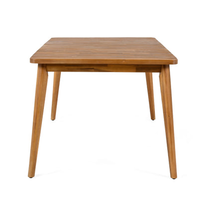 Acacia Wood Dining Table 6-Person Outdoor Table, Farmhouse Furniture For Patio, Garden, Backyard, Teak 180 LBS Weight Capacity 63L