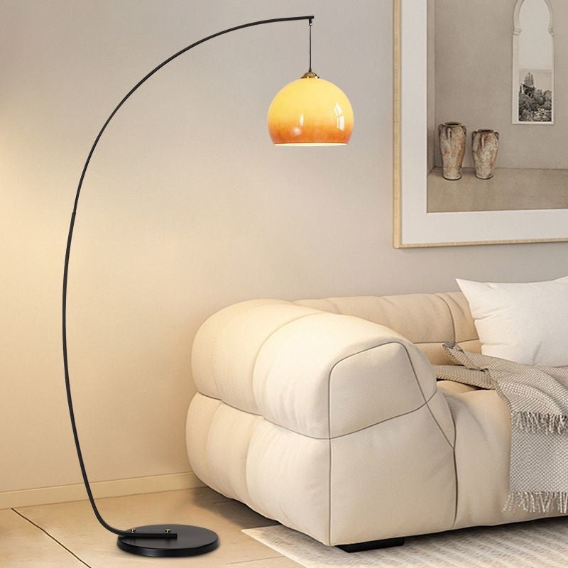 Yellow Glass Floor Lamp