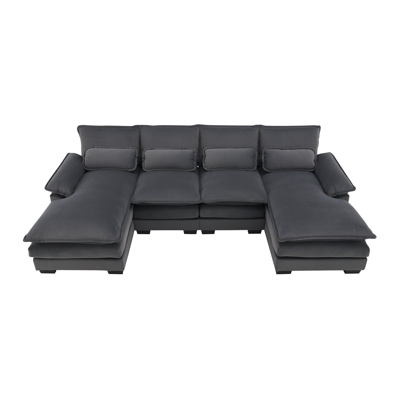 Gray Velvet Sectional Sofa