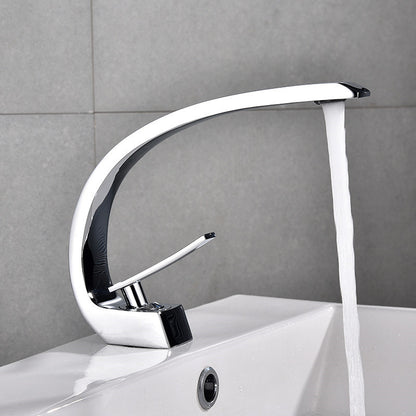 Single hole mixing faucet for washbasin