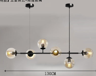 Glass Iron Bar Chandelier