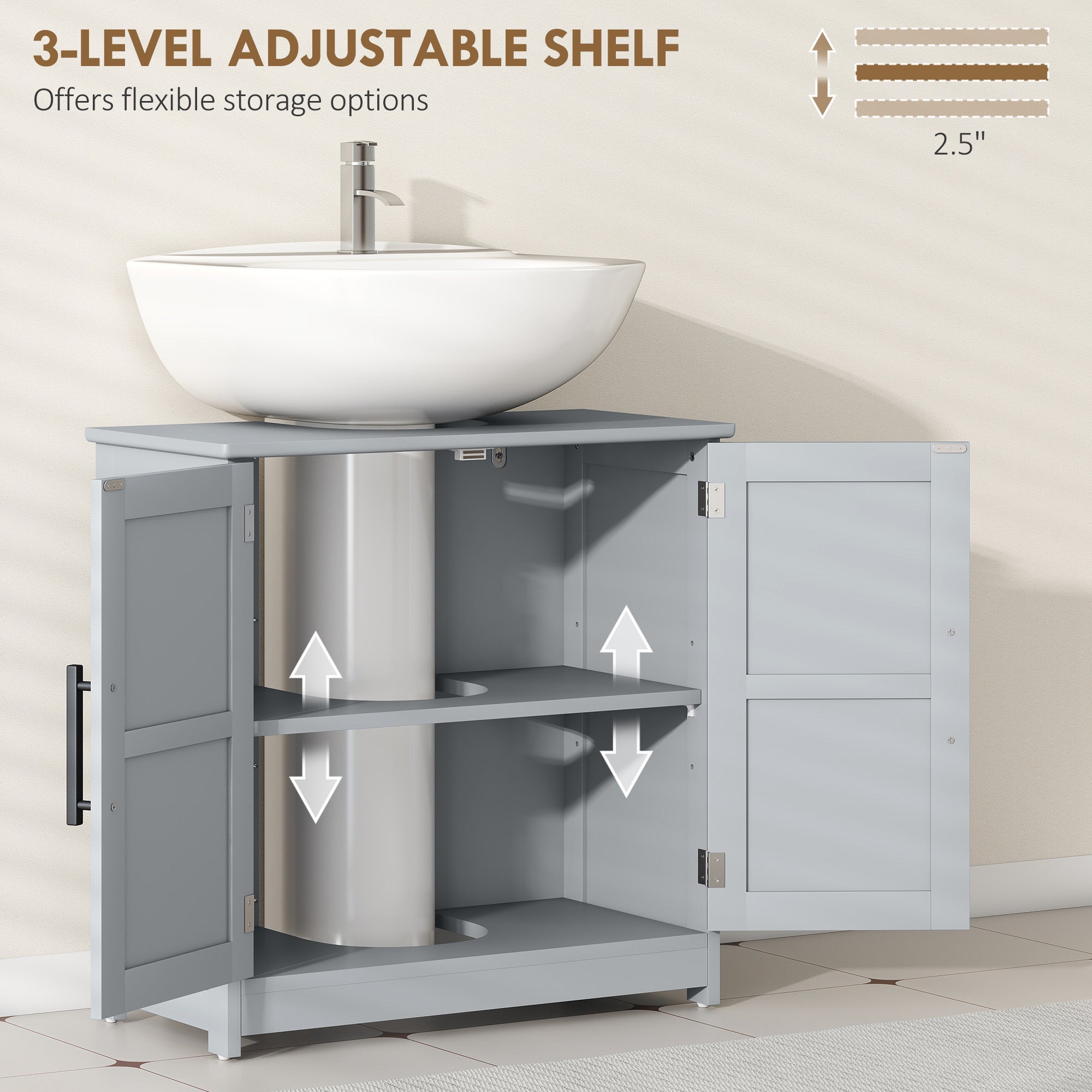 Gray Barn Door Sink Cabinet