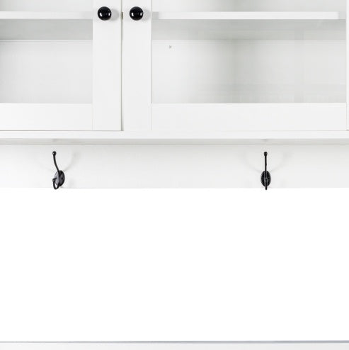 White Kitchen Hutch Cabinet Spacious Storage Kitchen