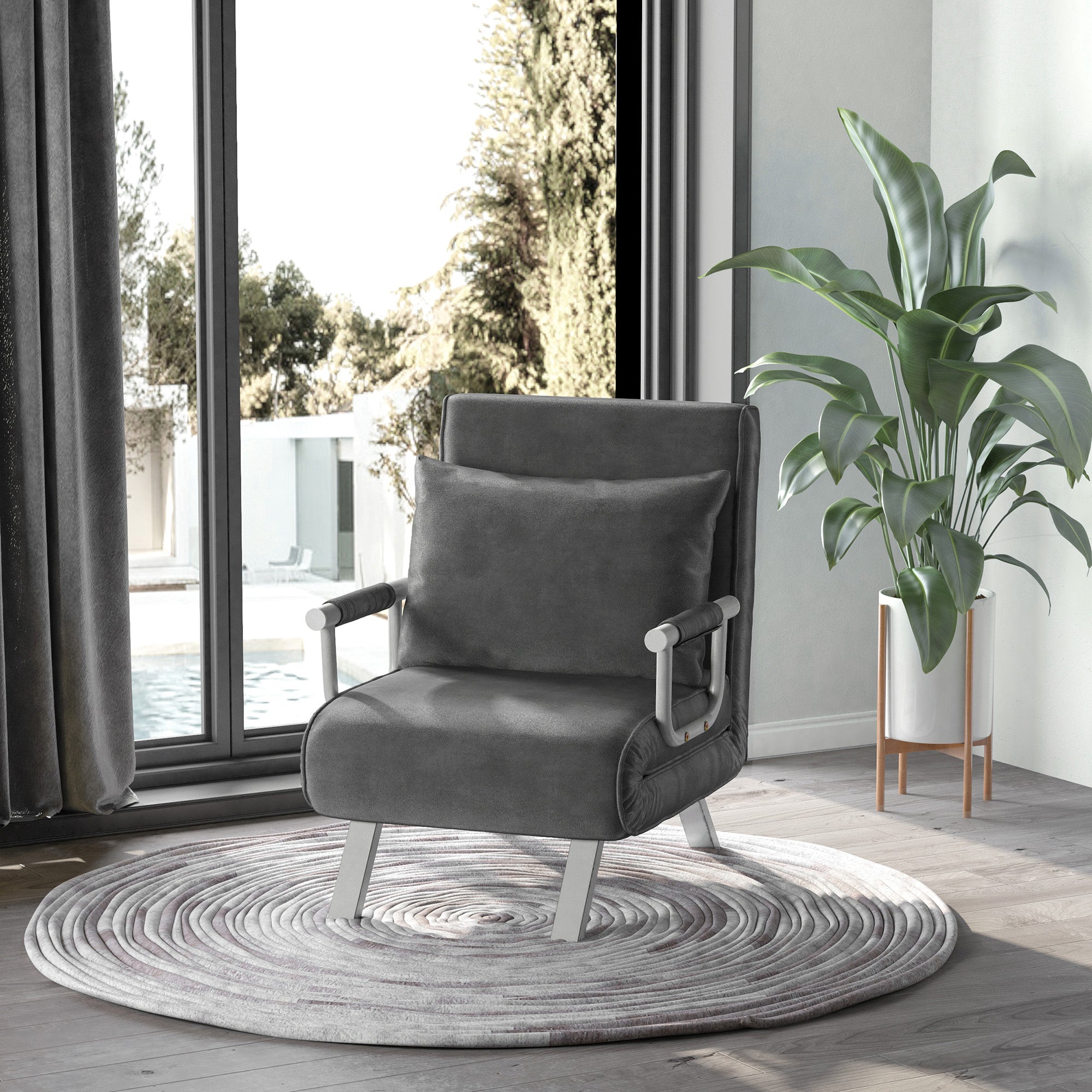 Dark Grey Sleeper Chair