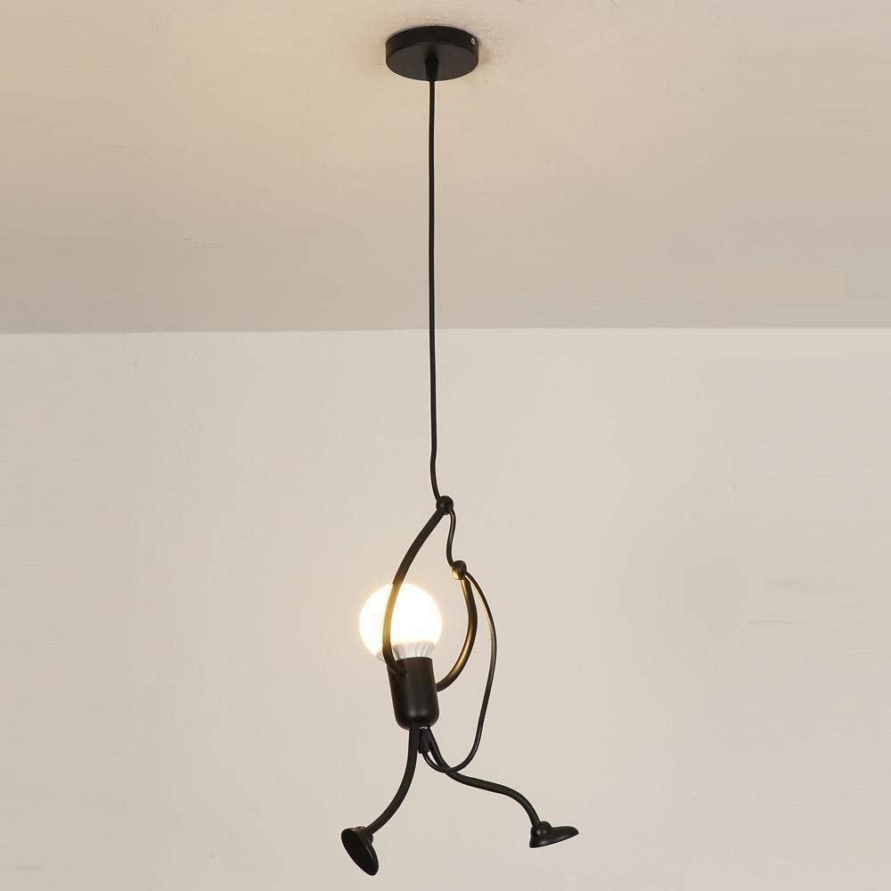 Black Iron Chandelier Round Three-Head Design