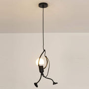 Black Iron Chandelier Round Three-Head Design