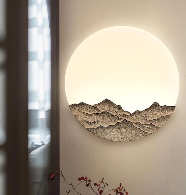 Chinese-style Wall Lamp LED Zen Living Room Bedroom Bedside Lamp