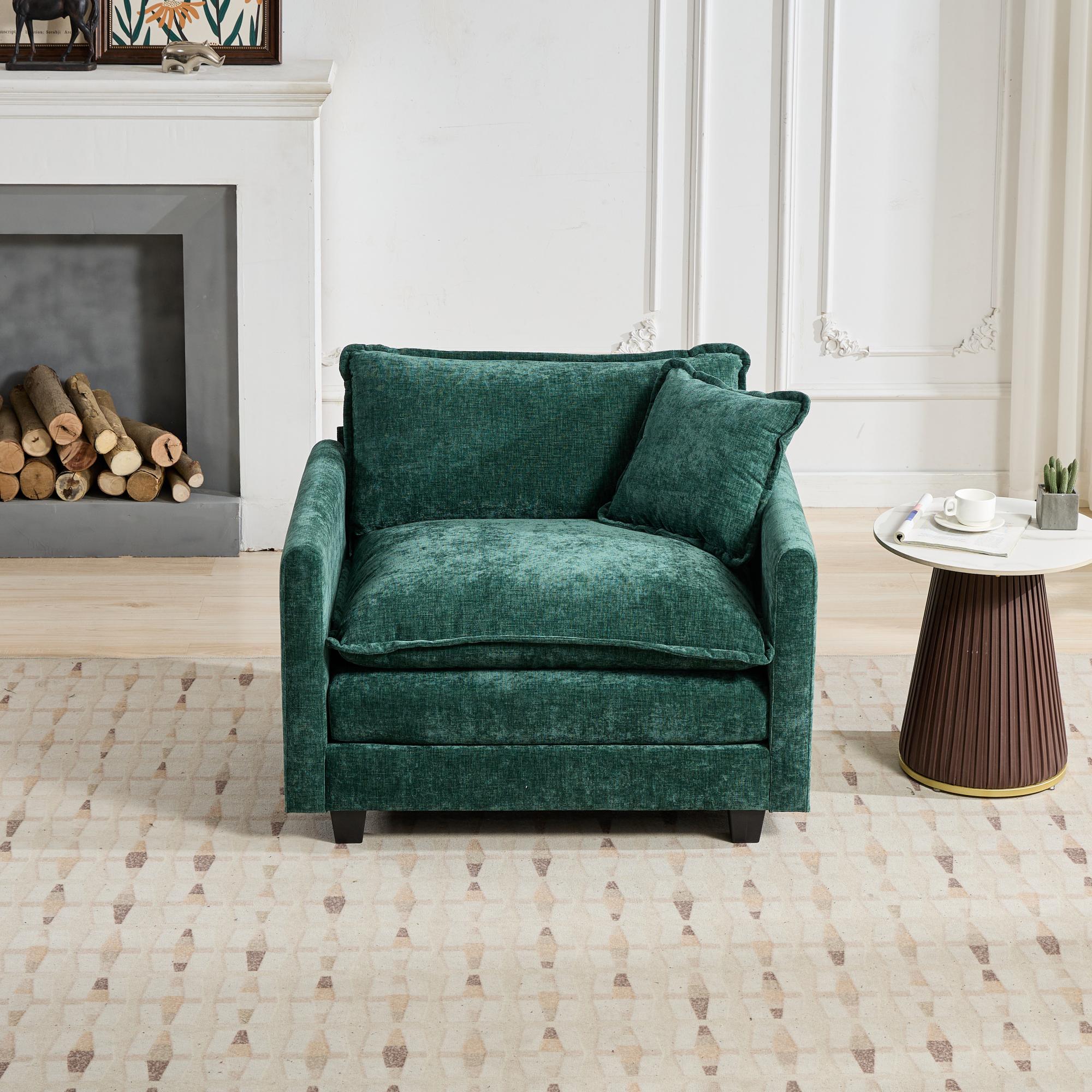 Green Chenille Sectional Sofa