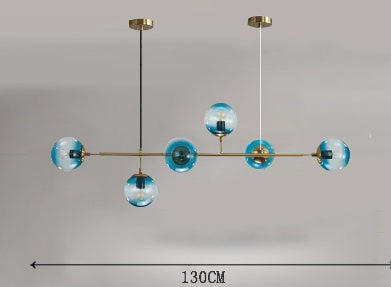 Glass Iron Bar Chandelier