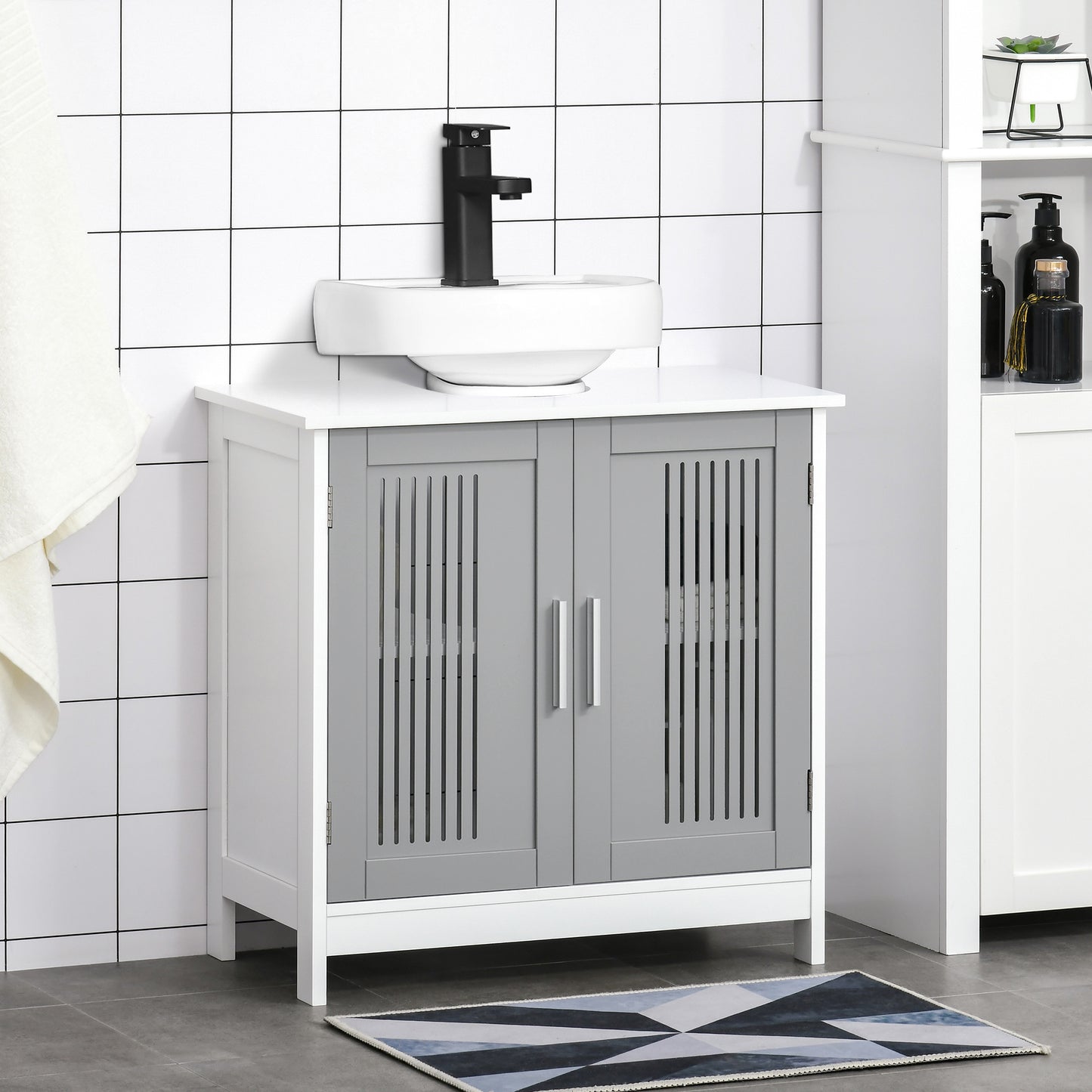 Under Sink Pedestal Storage Bathroom Cabinet