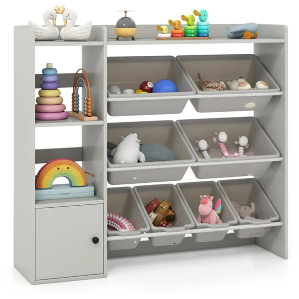 Grey Toy Organizer Cabinet