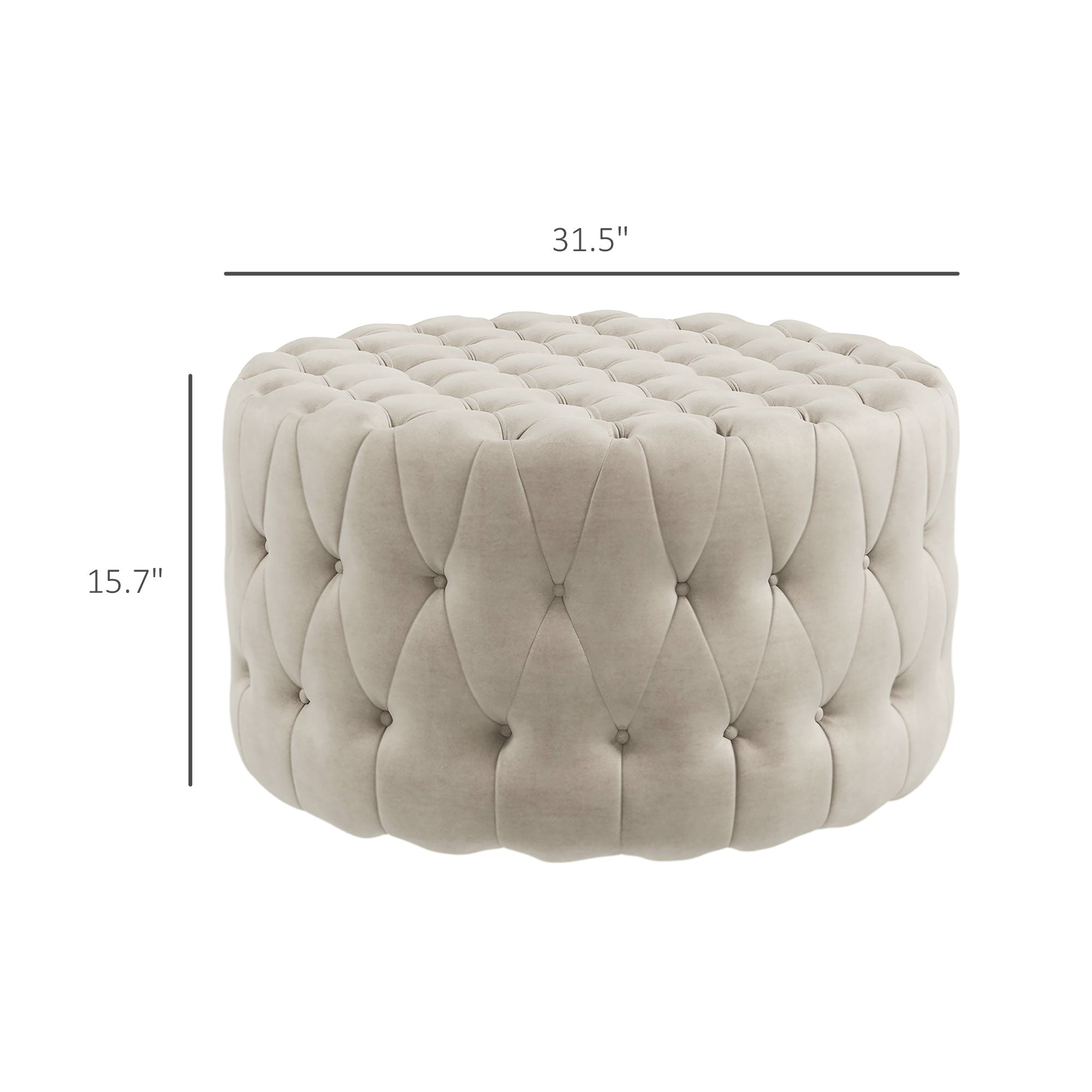 Gray Velvet Ottoman Table