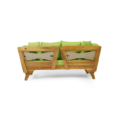 Teak Fabric Sofa Bed Dual-Use Convertible