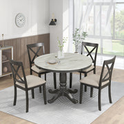 Gray Solid Wood Dining Set