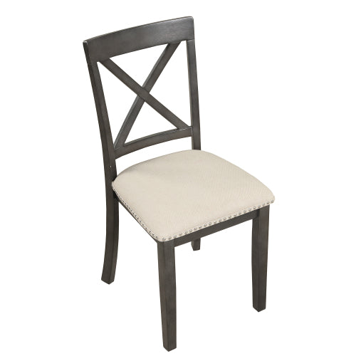 Gray Solid Wood Dining Set