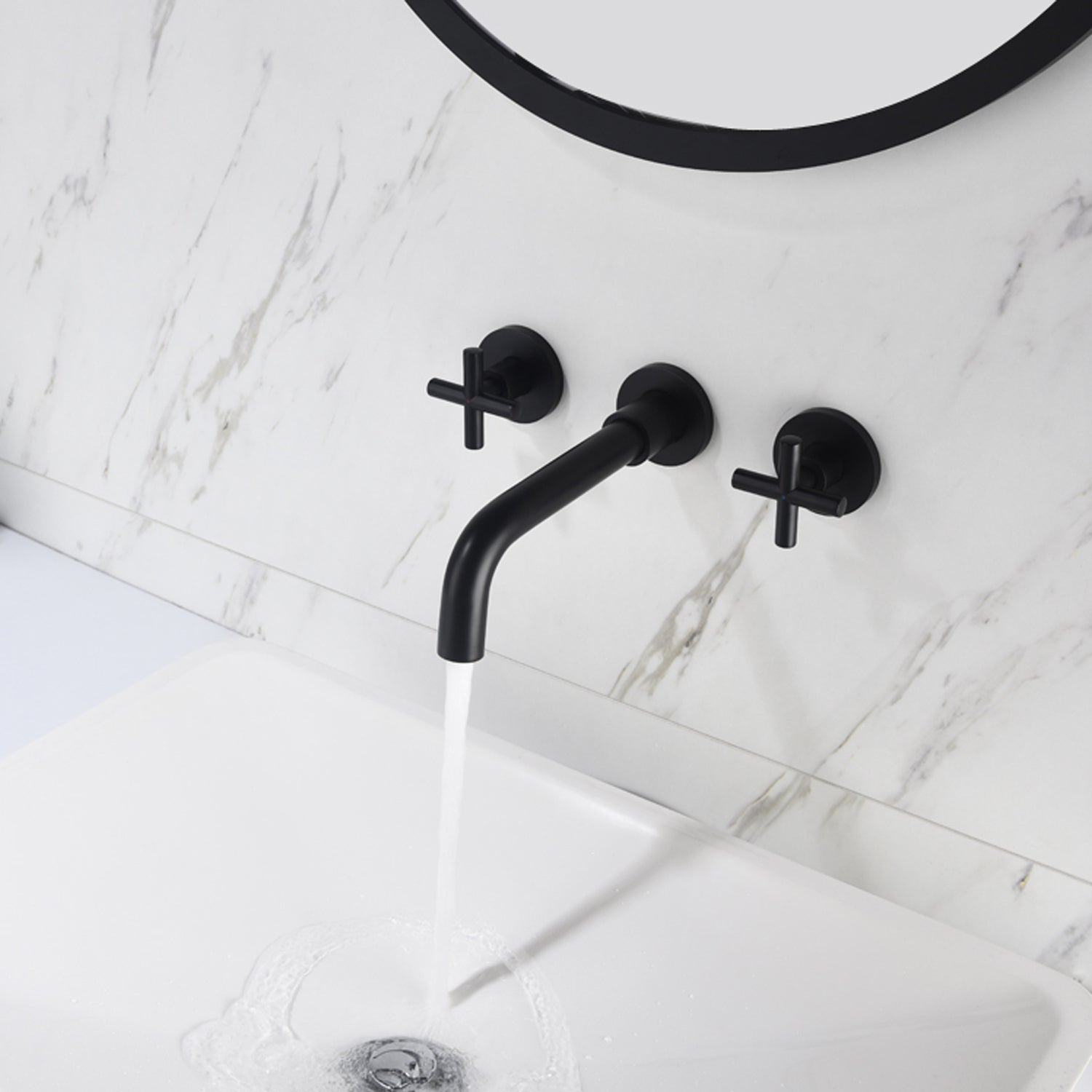 Wall-mounted Bathroom Faucet Elegant Contemporary Style