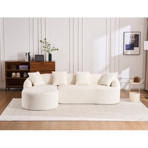 Grey Chenille Chaise Sofa