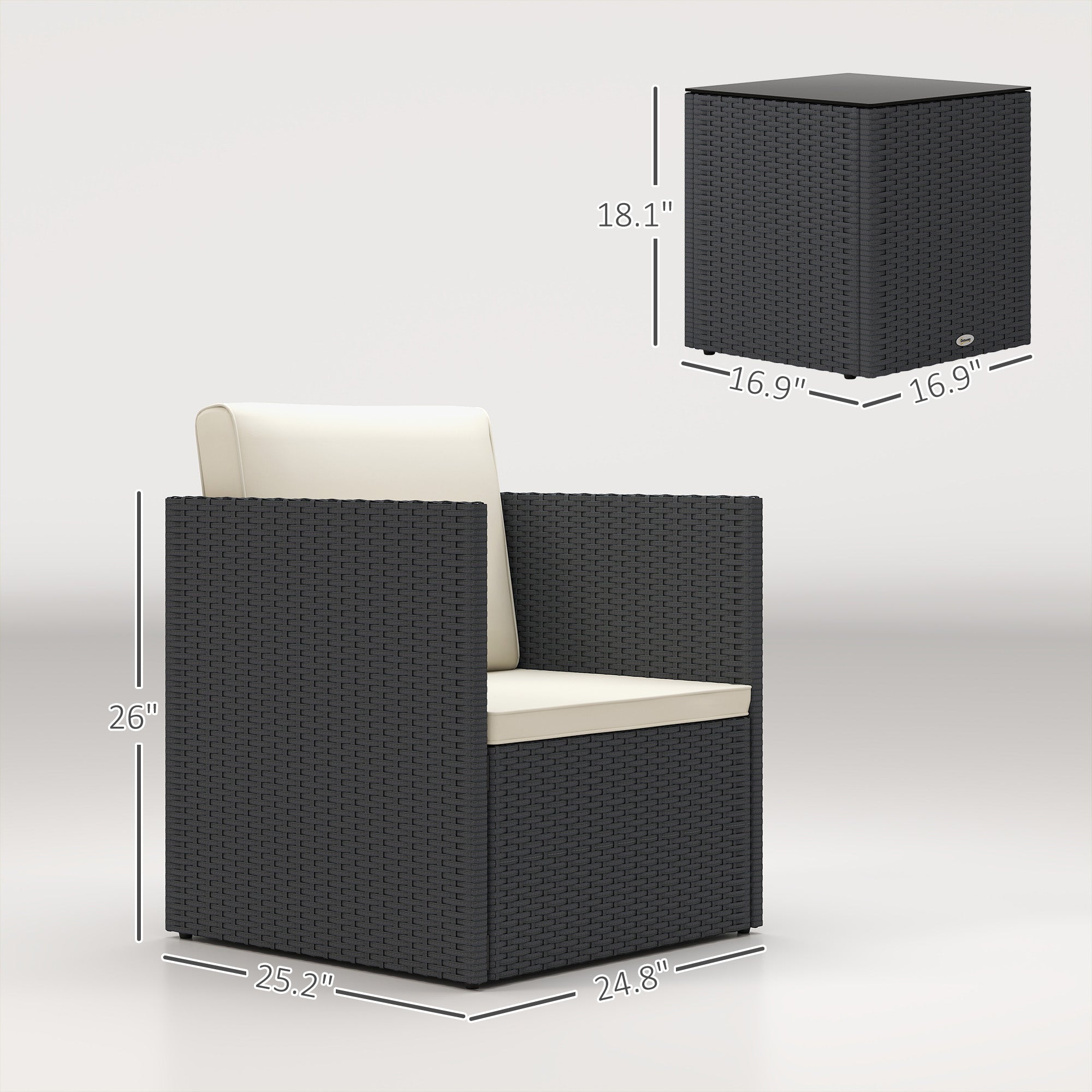 Rattan Wicker Bistro Set