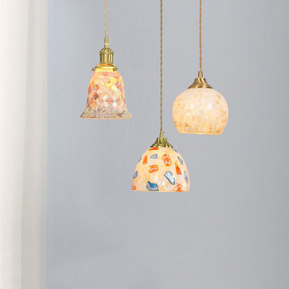 Retro Colorful Shell Glass Chandelier