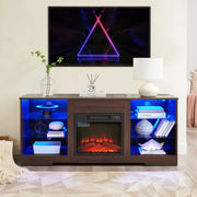 Espresso Fireplace TV Stand
