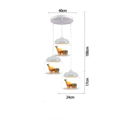 Creative Personality Cartoon Animal Children's Room Glass Chandelier