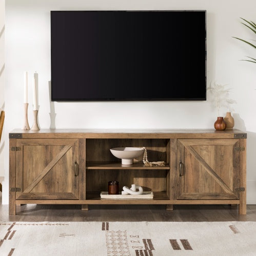 Oak Barn Door TV Stand