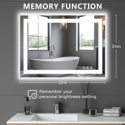 Anti-fog LED Bathroom Mirror With Dual Light Source And Three Lighting Modes