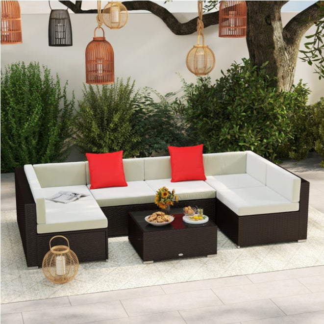 Gray Wicker Patio Set
