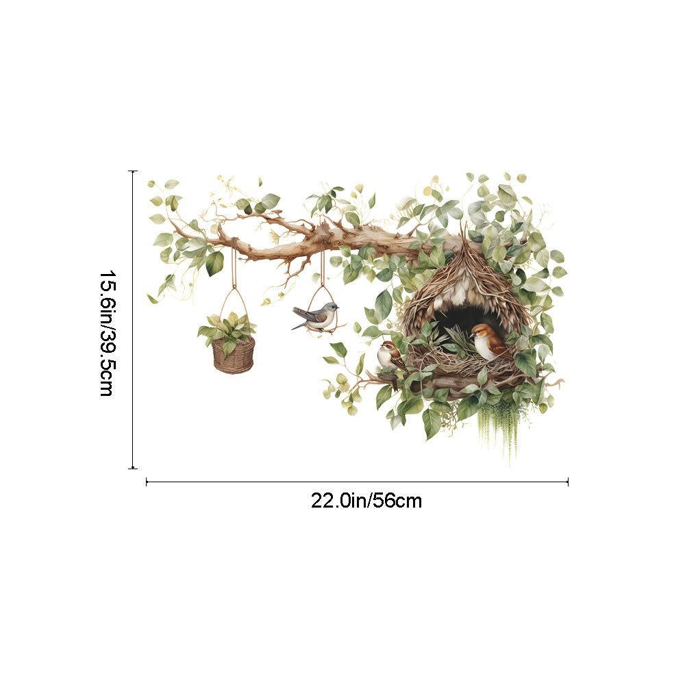 Cute Branch Bird Nest Children's Bedroom Entrance Home Decoration Wall Sticker